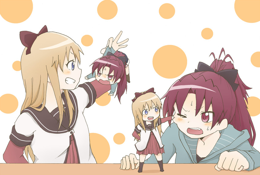 sakura kyoko and toshinou kyouko (mahou shoujo madoka magica and 1 more) drawn by tanuki_(kurosirohigeinu)