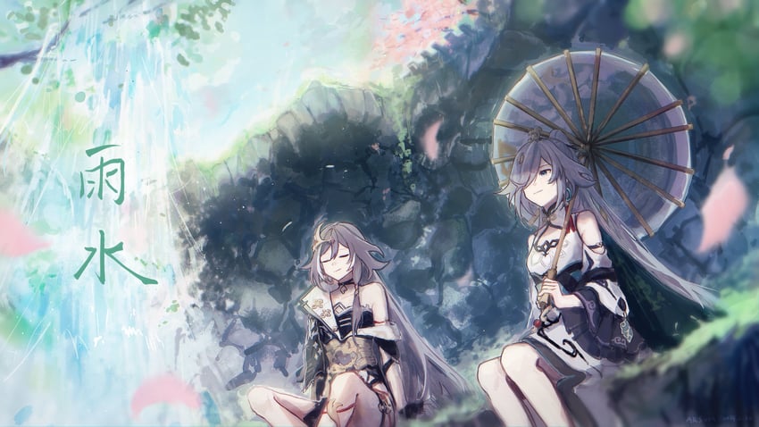 fu hua and herrscher of sentience (honkai and 1 more) drawn by arsum0731