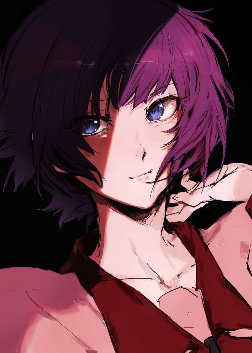 senjougahara hitagi (monogatari) drawn by moku_(muooku)