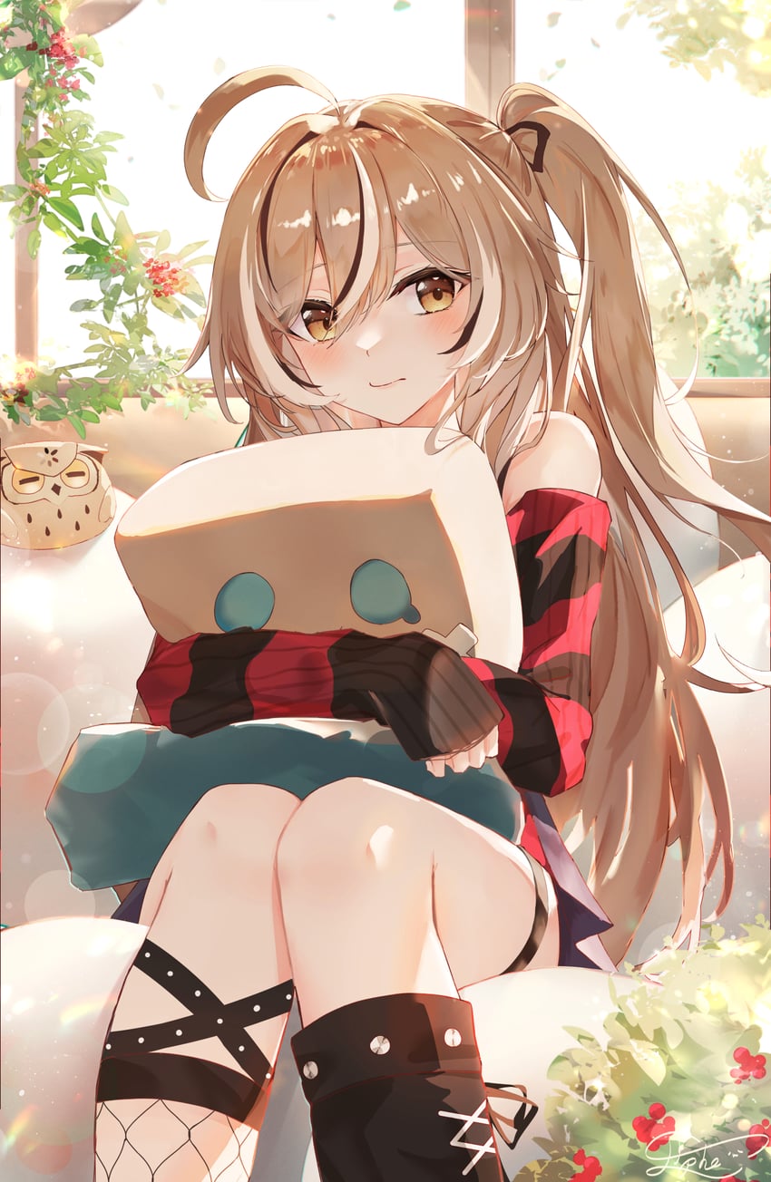 nanashi mumei, friend, and hootsie (hololive and 1 more) drawn by elphe