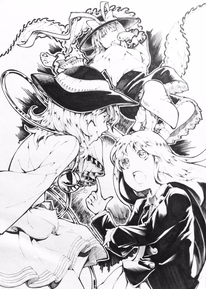komeiji koishi, reisen udongein inaba, and nagae iku (touhou) drawn by aozora_taf