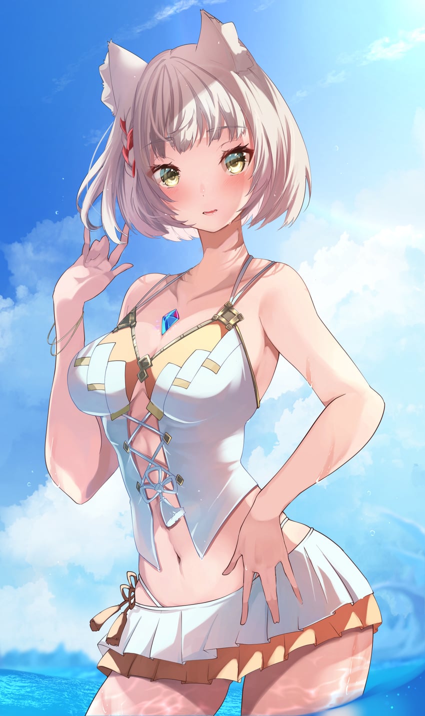 mio (xenoblade chronicles and 1 more) drawn by risumi_(taka-fallcherryblossom)