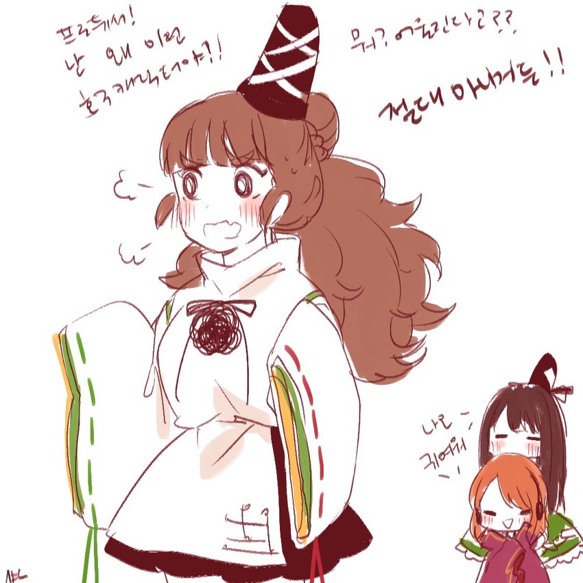 toyosatomimi no miko, mononobe no futo, shibuya rin, soga no tojiko, hojo karen, and 1 more (touhou and 2 more) drawn by shan