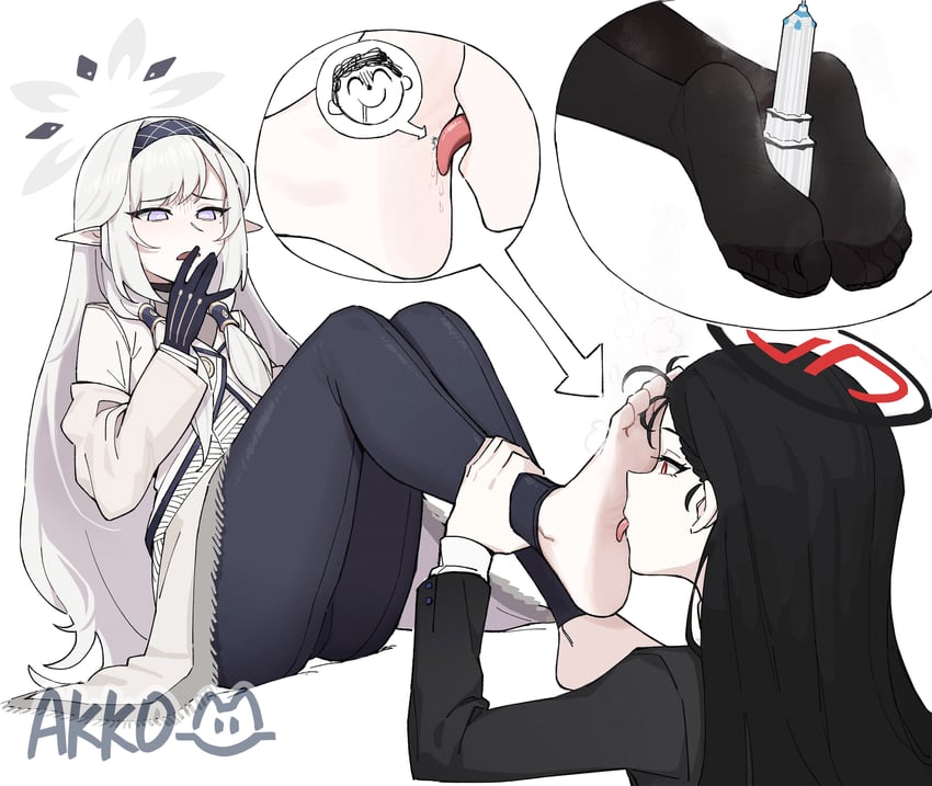 sensei, doodle sensei, rio, and himari (blue archive) drawn by lan_mao_akko