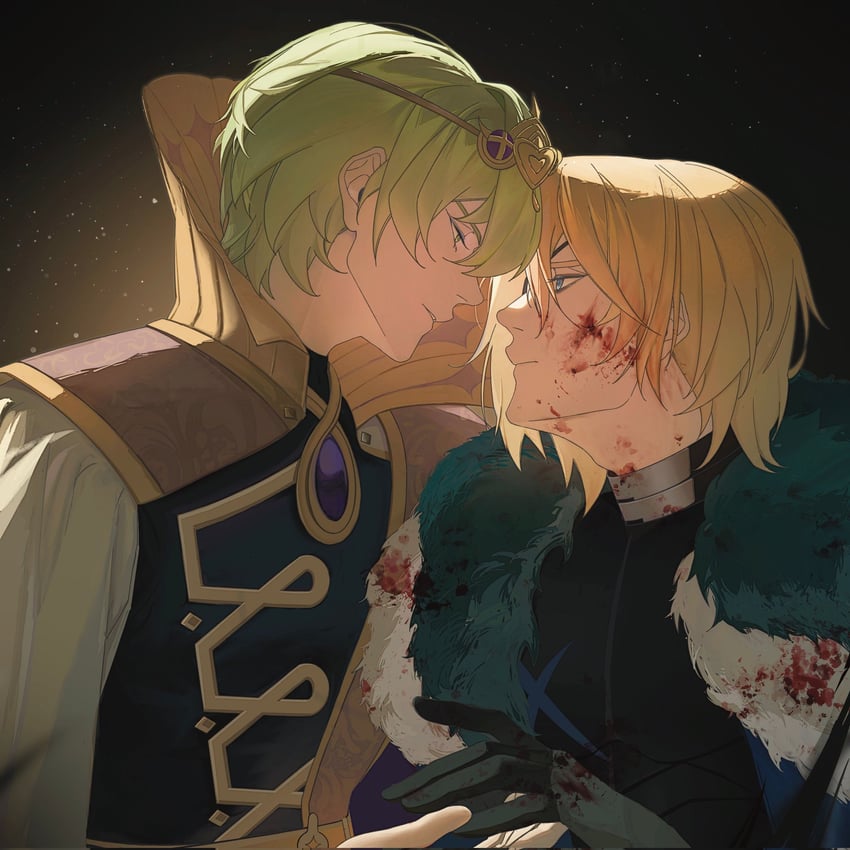 dimitri alexandre blaiddyd and male byleth (fire emblem and 1 more) drawn by bbb52486717