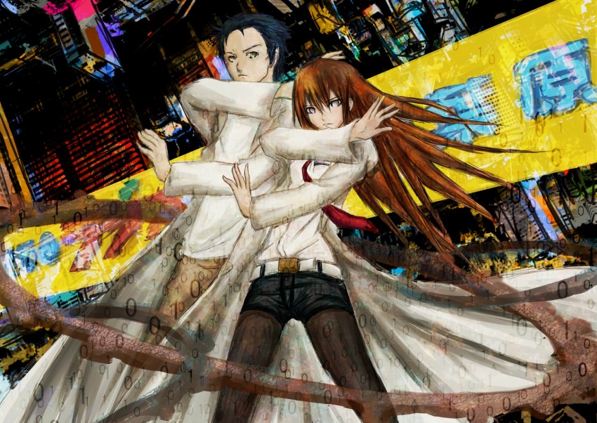 makise kurisu and okabe rintarou (steins;gate) drawn by forest_(4423)