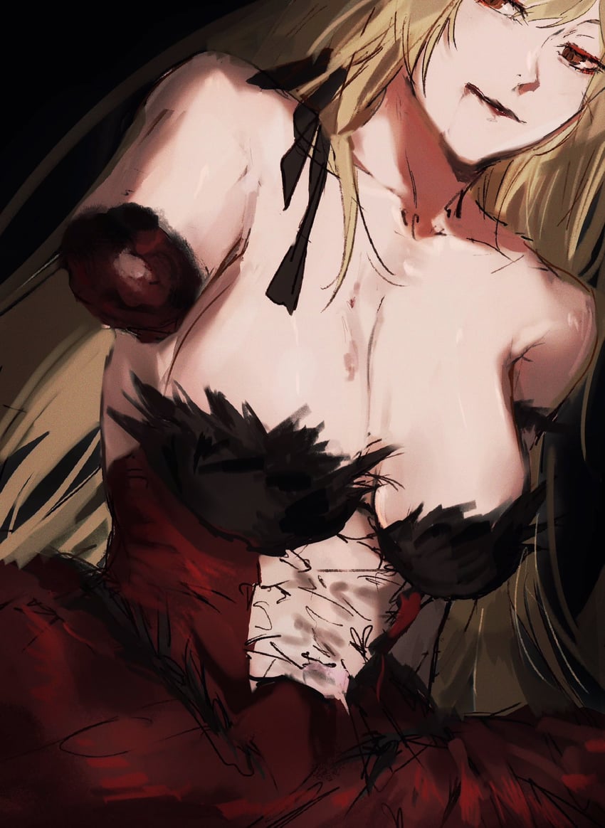 oshino shinobu and kiss-shot acerola-orion heart-under-blade (monogatari and 1 more) drawn by moku_(muooku)
