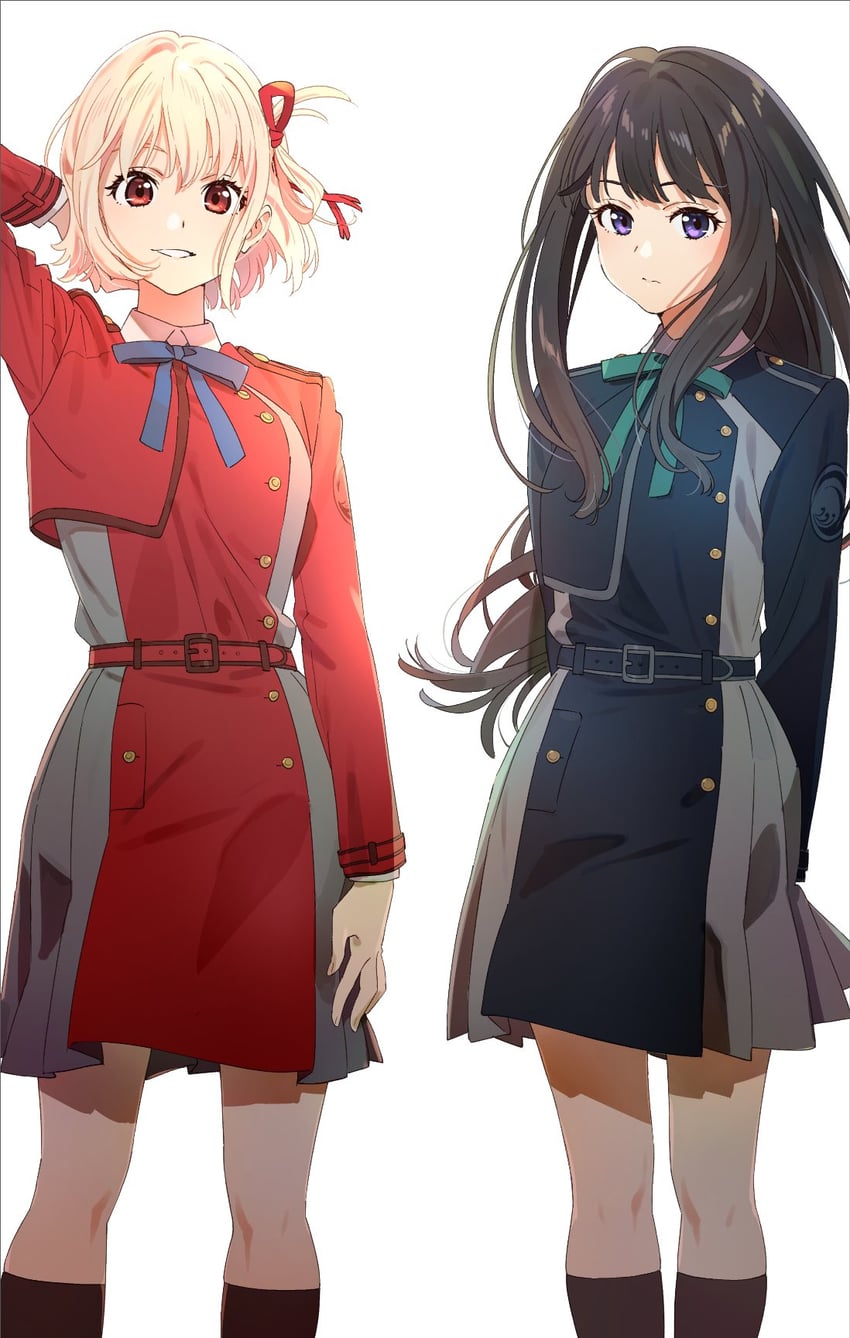 nishikigi chisato and inoue takina (lycoris recoil) drawn by tokira_nozumi