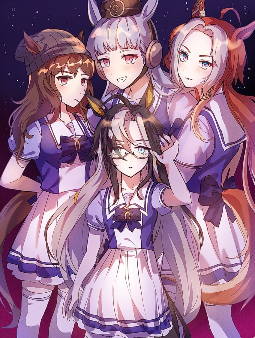 gold ship, nakayama festa, orfevre, and dream journey (umamusume) drawn by cynthia_(uuzz5324)