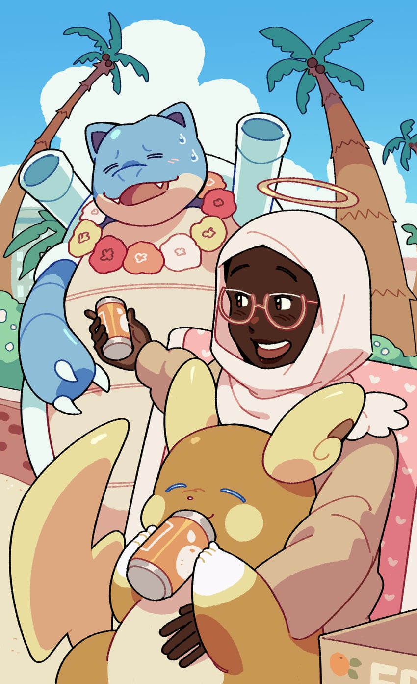 blastoise and alolan raichu (original and 1 more) drawn by fourleafisland