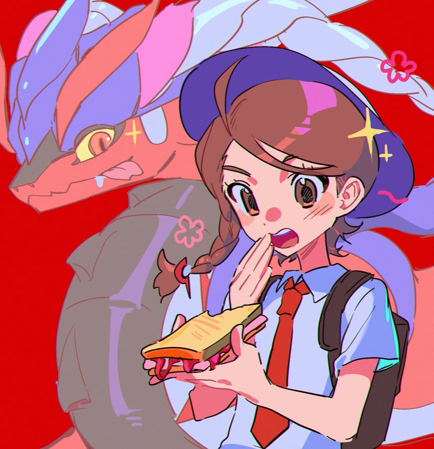 juliana and koraidon (pokemon and 1 more) drawn by namazuoku