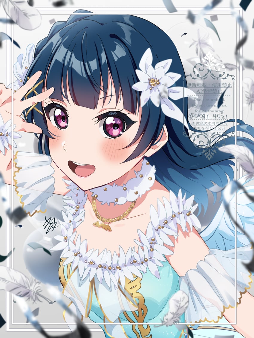 tsushima yoshiko (love live! and 1 more) drawn by kyaku_tasu