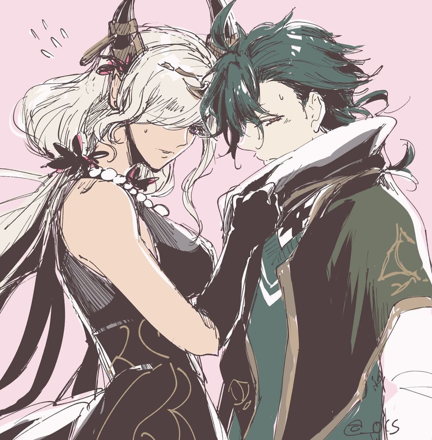 zelestia and gregory (fire emblem and 1 more) drawn by umi_(_oneinchswing)