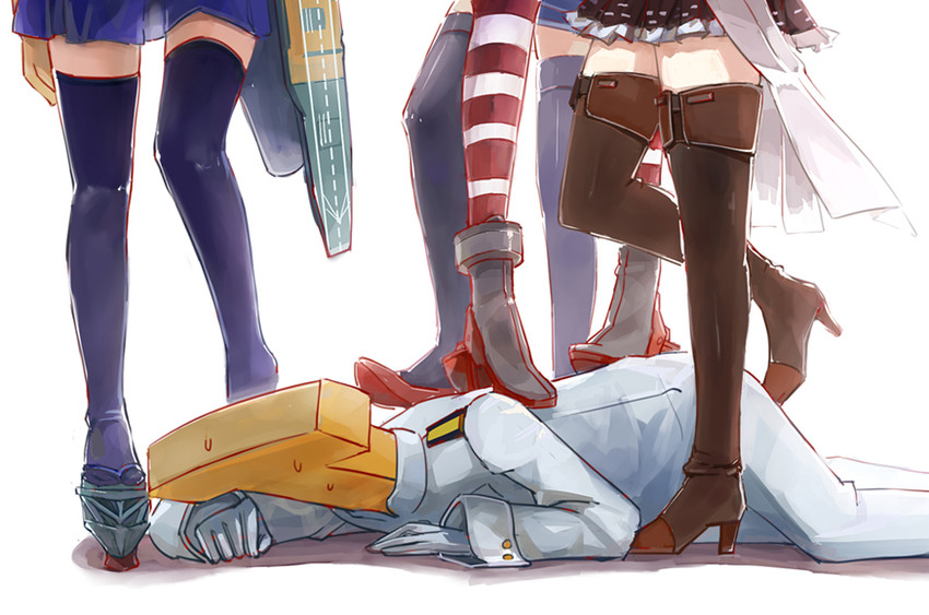 admiral, kaga, shimakaze, kongou, takao, and 1 more (kantai collection) drawn by spark_(sandro)