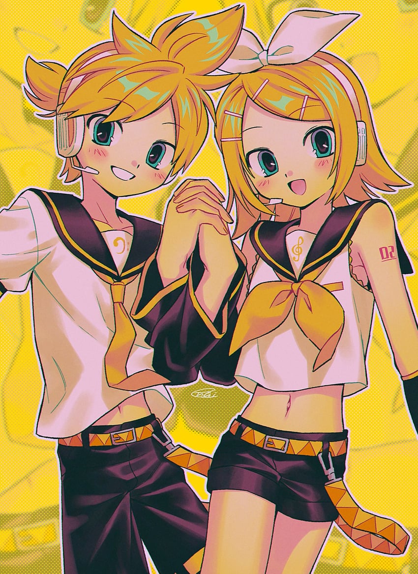 kagamine rin and kagamine len (vocaloid) drawn by menma_(enaic31)