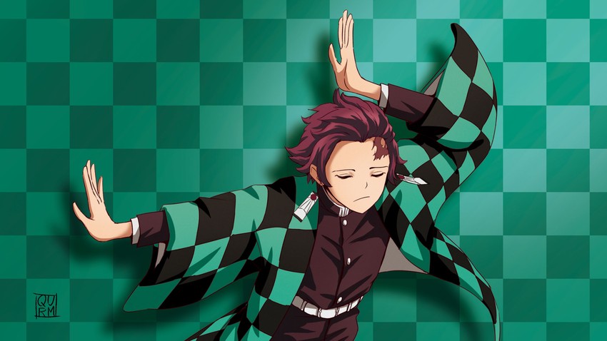 kamado tanjirou (kimetsu no yaiba and 1 more) drawn by qurm_(enpitsu)