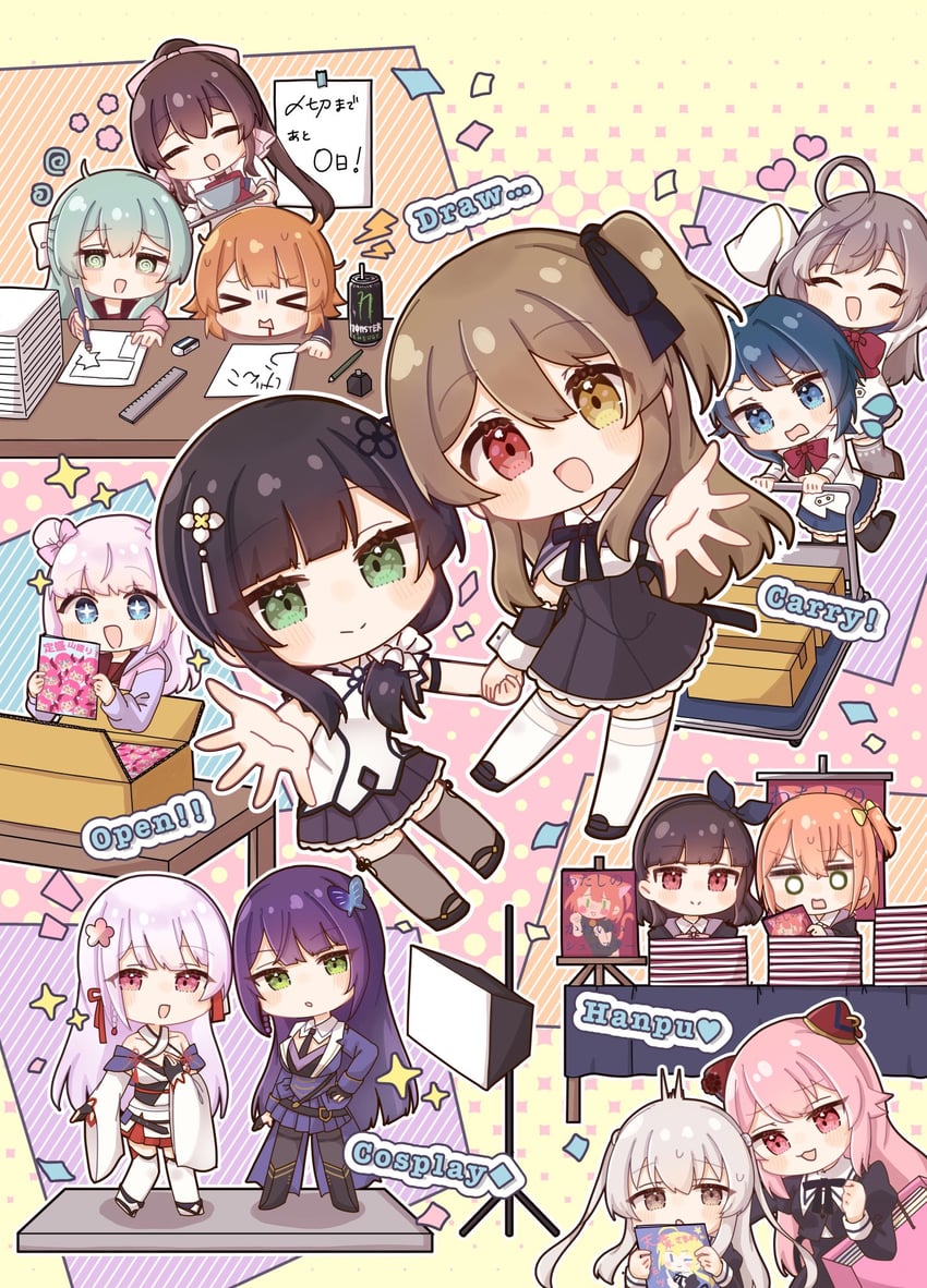 funada kiito, kuo shenlin, wang yujia, sadamori himeka, aizawa kazuha, and 11 more (assault lily) drawn by yubari_lemon_(lemonlilie)