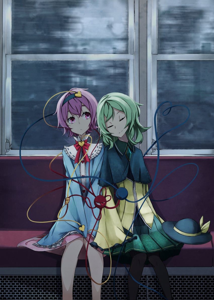 komeiji koishi and komeiji satori (touhou) drawn by harukaze_shizuru