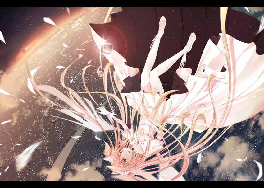 kaname madoka and ultimate madoka (mahou shoujo madoka magica) drawn by ahirun