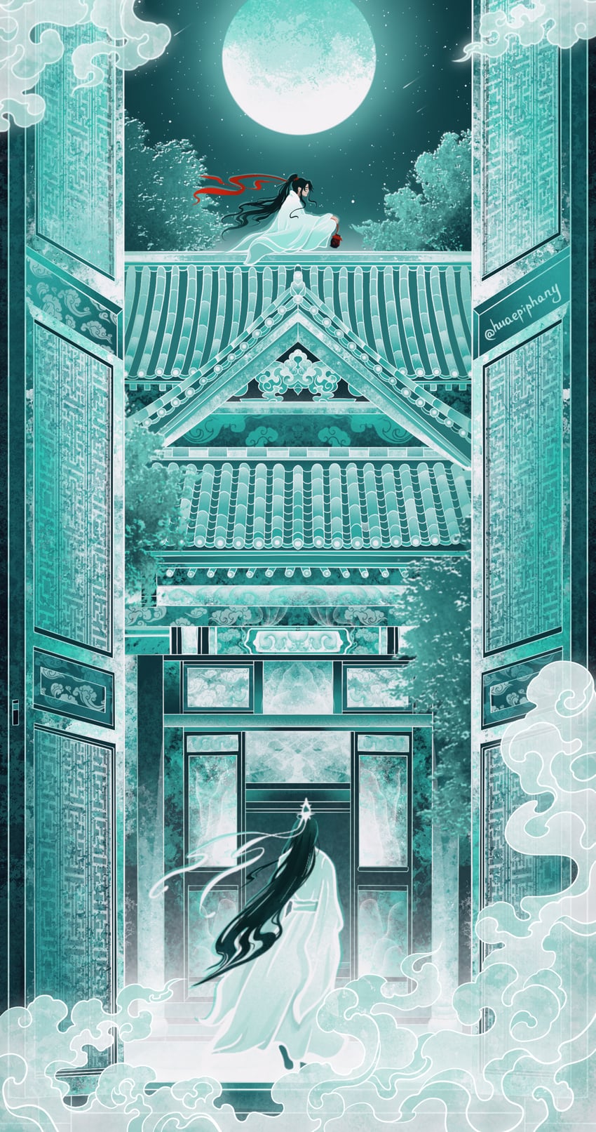 wei wuxian and lan wangji (modao zushi) drawn by huaepiphany