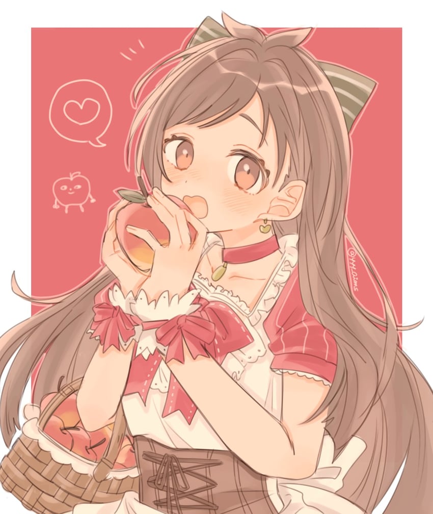 tsujino akari and ringorou (idolmaster and 1 more) drawn by hamuchosu