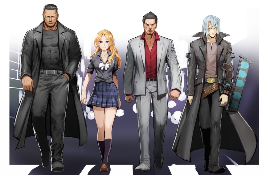 kiryu kazuma, kiryu tsukasa, kiryu kyosuke, and miyazawa kiryuu (idolmaster and 6 more) drawn by kasei_yukimitsu