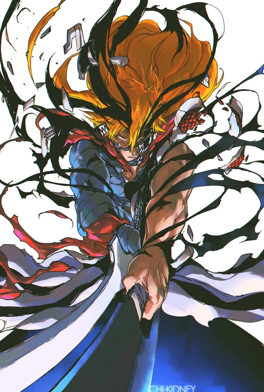 kurosaki ichigo (bleach and 1 more) drawn by chikidney