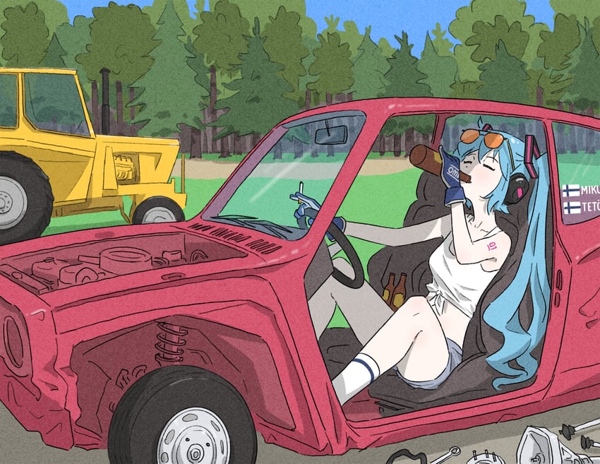 hatsune miku (vocaloid and 1 more) drawn by truffleduster