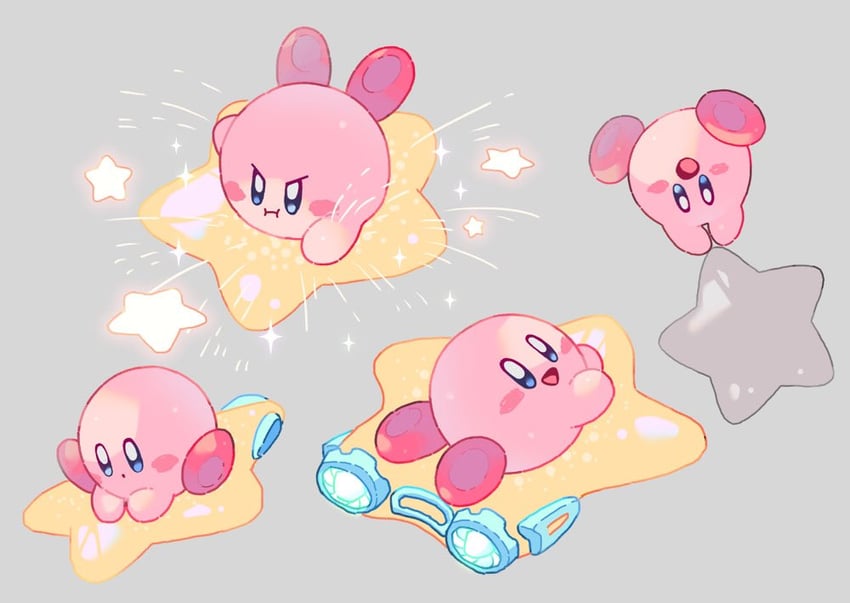 kirby (kirby and 2 more) drawn by hoshikuzu_pan