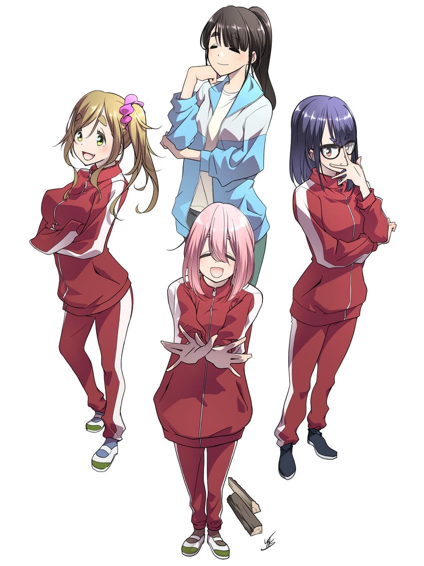 kagamihara nadeshiko, inuyama aoi, oogaki chiaki, and toba minami (yurucamp) drawn by yas_(yosiyasuyasu)