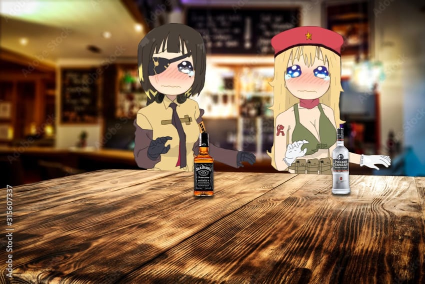 m16a1 and ak-47 (girls' frontline) drawn by a_ghost_dude