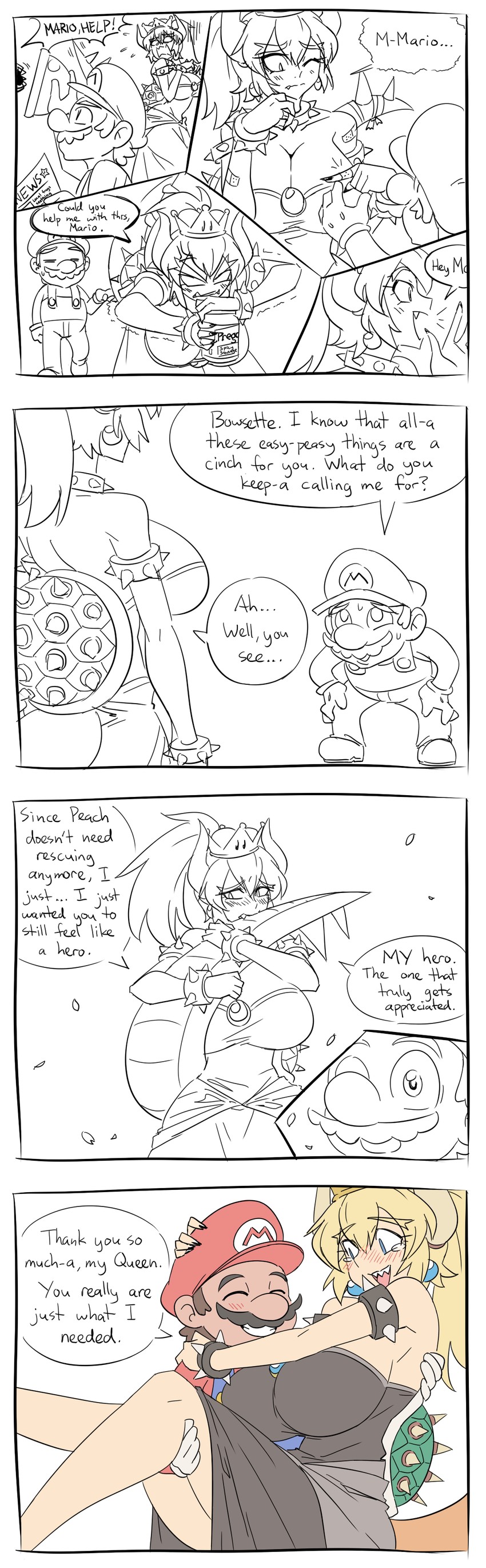 mario and bowsette (mario and 1 more) drawn by matsu-sensei