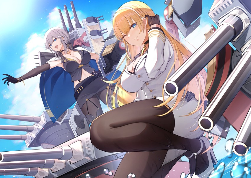 north carolina and washington (azur lane) drawn by pnatsu