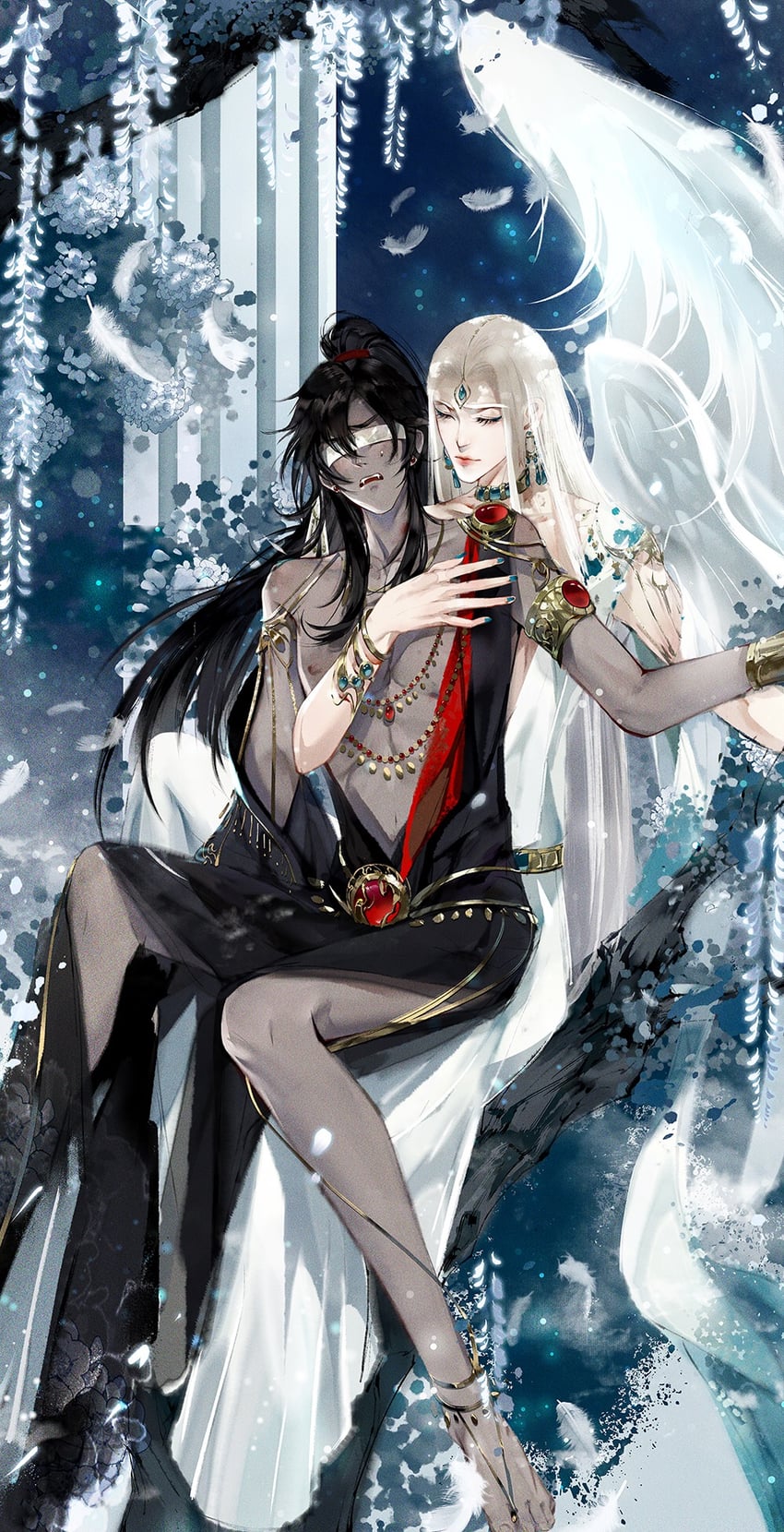 wei wuxian and lan wangji (modao zushi) drawn by ye_dian_pikaqiu