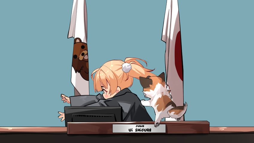 shigure ui and pedobear (indie virtual youtuber) drawn by sydus