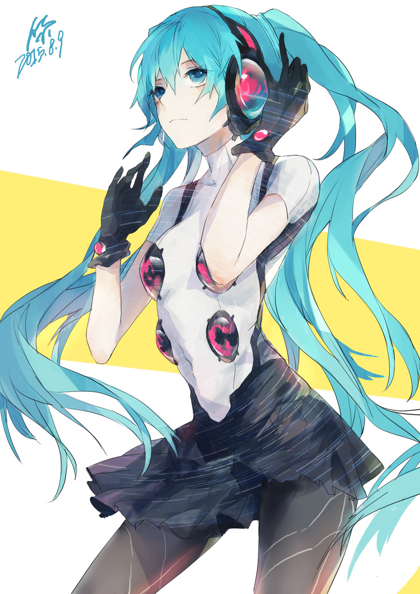 hatsune miku (vocaloid and 3 more) drawn by messikid