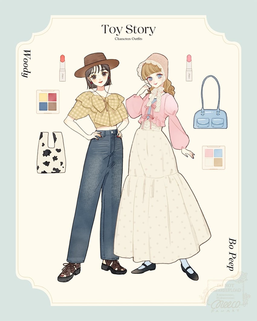 sheriff woody and bo peep (toy story) drawn by meecosme
