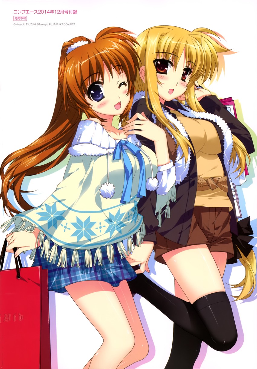 fate testarossa and takamachi nanoha (lyrical nanoha and 1 more) drawn by fujima_takuya
