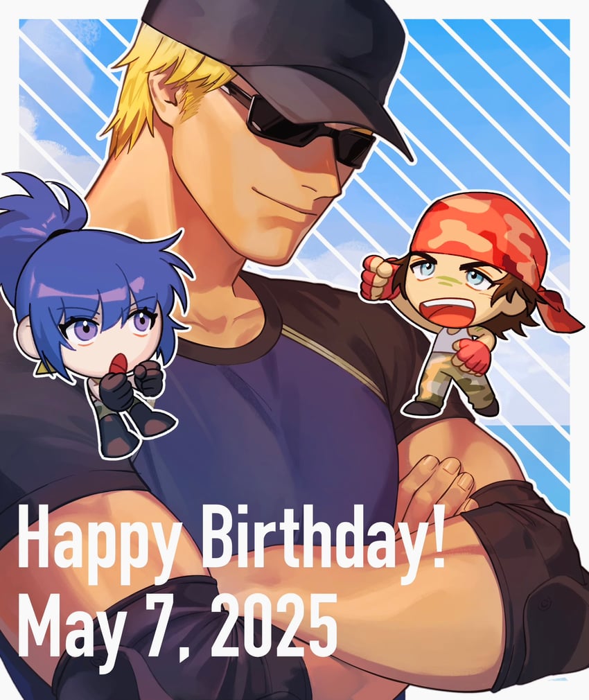 leona heidern, ralf jones, and clark still (the king of fighters and 2 more) drawn by 00a3af_231
