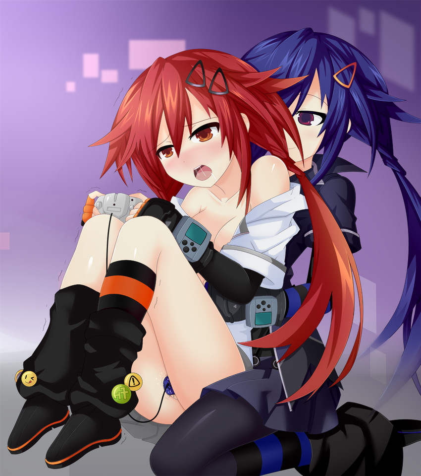 tennouboshi uzume and ankokuboshi kurome (neptune and 1 more) drawn by santystuff