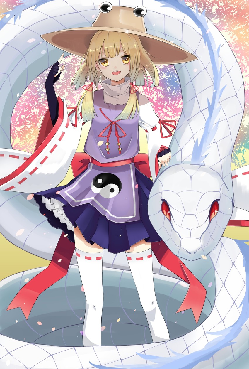 moriya suwako and mishaguji (touhou) drawn by taiki_(ozone)