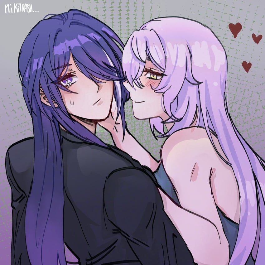 black swan and acheron (honkai and 1 more) drawn by mikitrash100