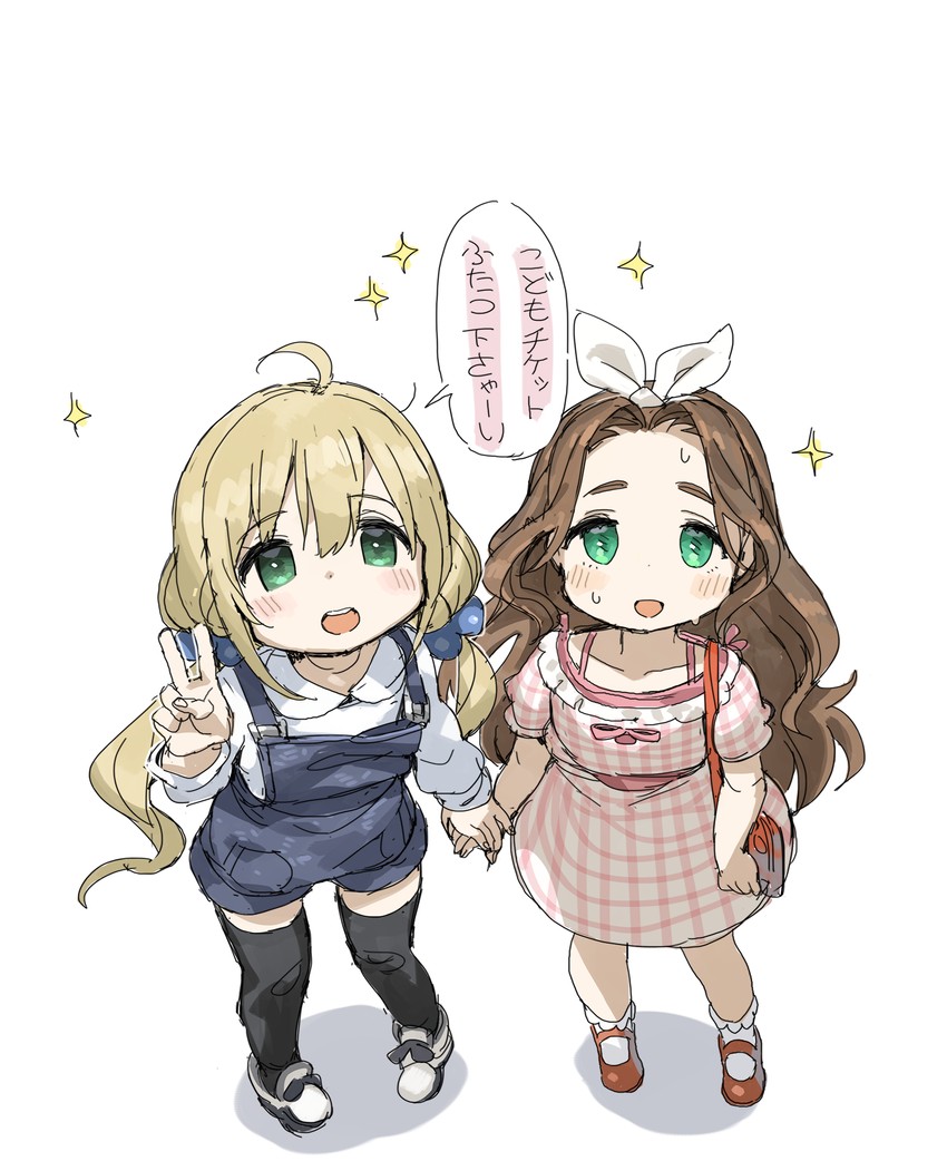 futaba anzu and kusakabe wakaba (idolmaster and 1 more) drawn by spawnfoxy