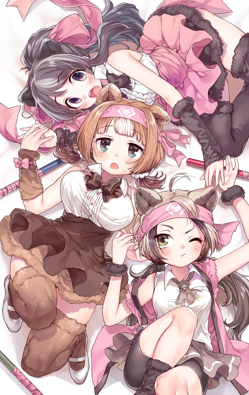 bergman's bear, ezo brown bear, and kodiak bear (kemono friends) drawn by rojiko