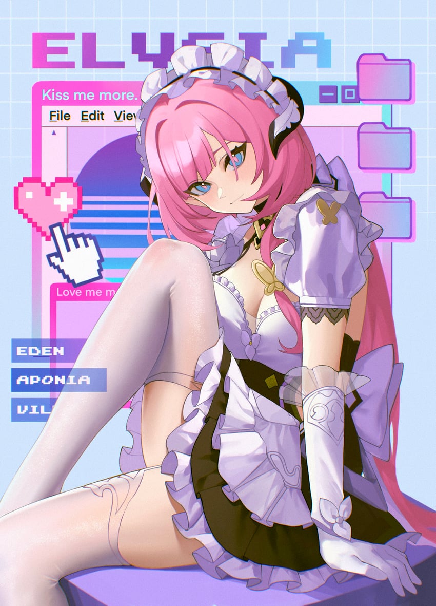 elysia (honkai and 1 more) drawn by tutou_jiang