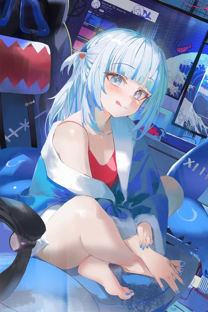 gawr gura (hololive and 2 more) drawn by darr1o