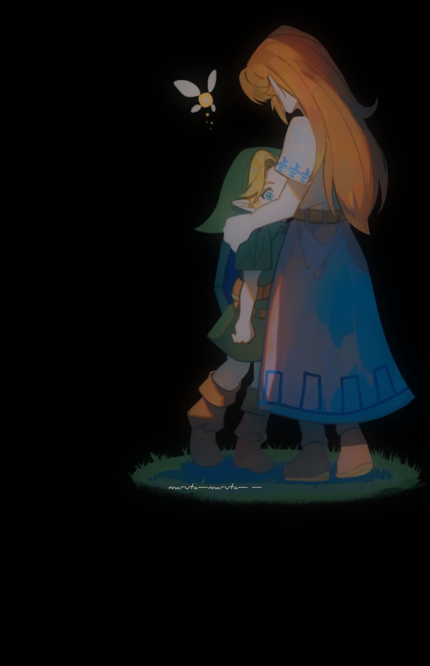 link, young link, tatl, and cremia (the legend of zelda and 1 more) drawn by maruta_maruta