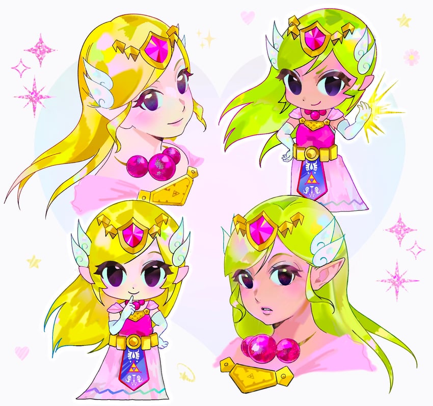 princess zelda and toon zelda (the legend of zelda and 1 more) drawn by tonta_(tonta4u)