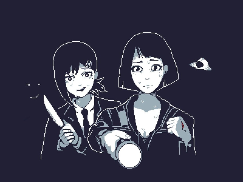 higashiyama kobeni and juri okusawa (chainsaw man and 1 more) drawn by marcenas_chan