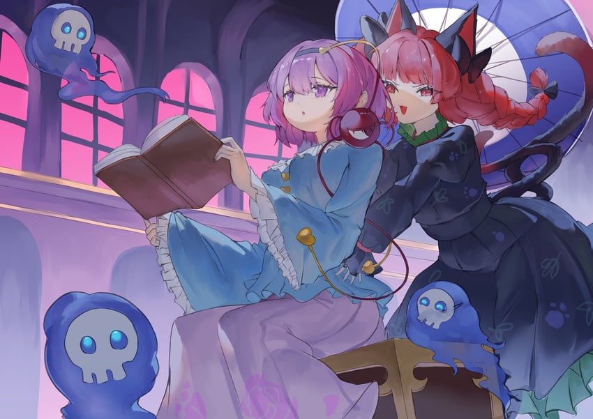 komeiji satori and kaenbyou rin (touhou) drawn by ryverlyn